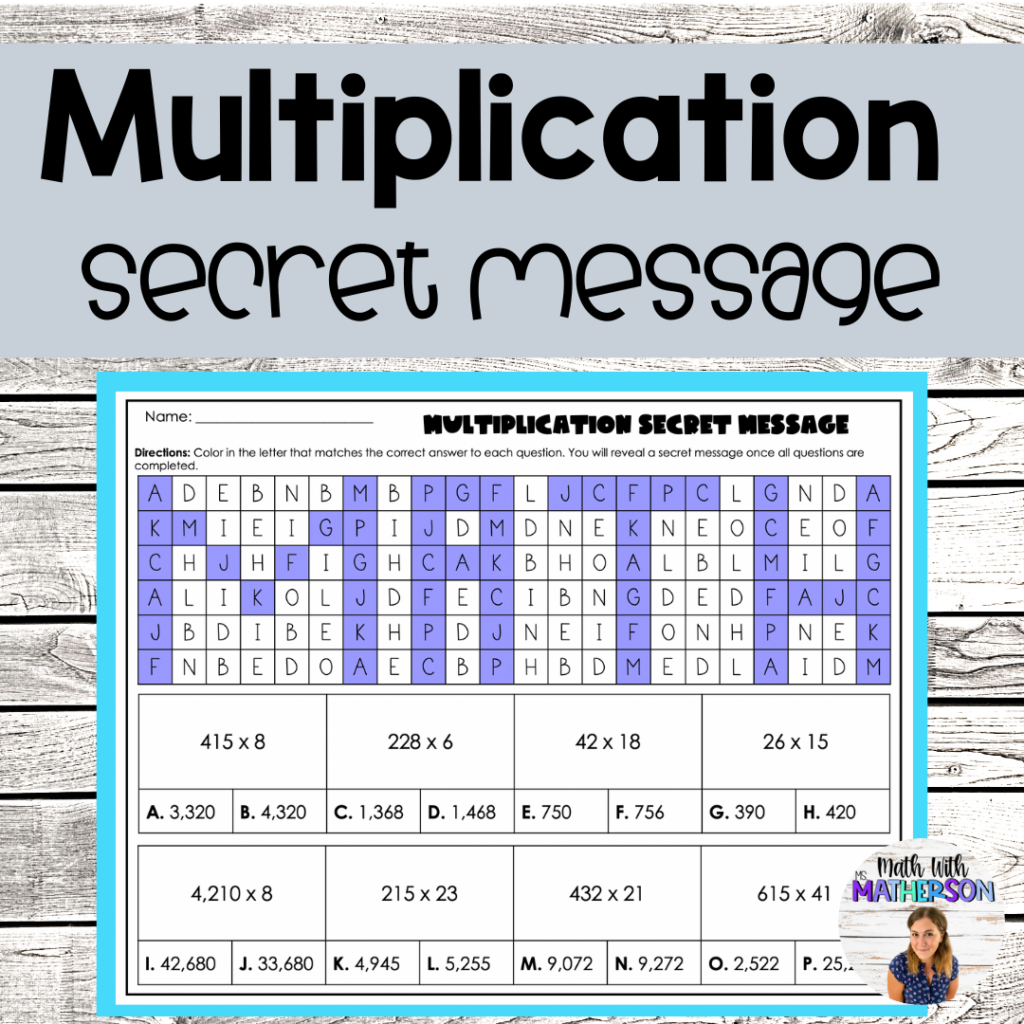 multi digit multiplication secret message
