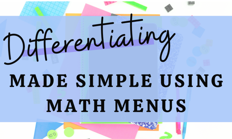 Differentiating Made Simple Using Math Menus Cover